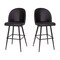 Merrick Lane Teague Set of 2 Modern Armless Barstools with Contoured Backs, Steel Frames, and Integrated Footrests